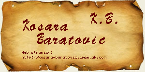 Kosara Baratović vizit kartica